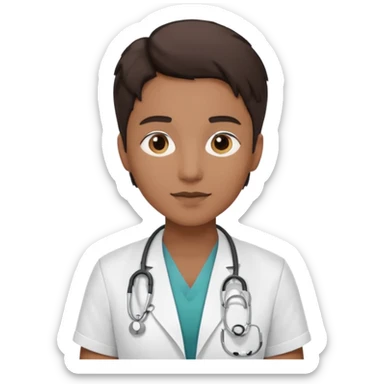 androgynous physician no stethoscope and medium tone skin  sticker