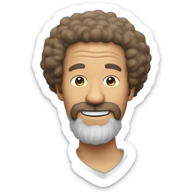 bald bob ross sticker