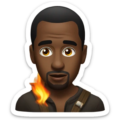 P diddy in a fire lit cabin  sticker
