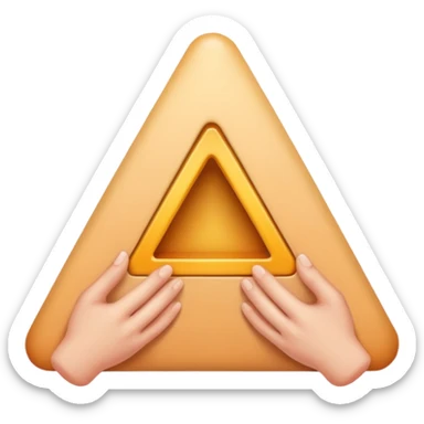 Should be like a simple hand emoji where the hands form an equilateral triangle with the two thumbs forming the top side and then the remaining four fingers on each hands meet at the middle going down. sticker