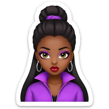 arabian, pretty lips, clothes, dark skin,  dark bl, pretty bratz baddie, black eyeliner sticker