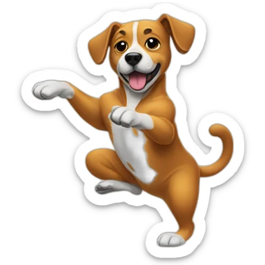 Break dancing dog sticker