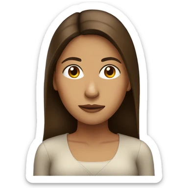 colombian lady with long straight brown hair sticker