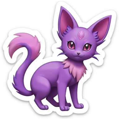 Purrloin-Espeon-Skitty-Pokémon-Fakémon-hybrid-creature (full body) sticker