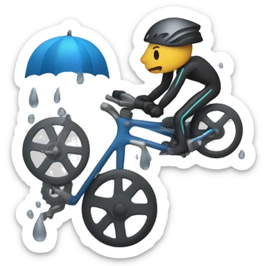 fusion of dam, rain, number five, pencil, cyclist and cannon sticker