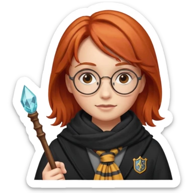 Red head girl dressed as Harry Potter sticker