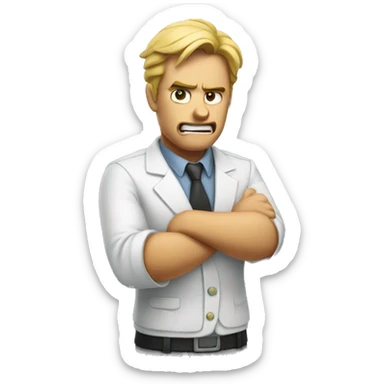 dealer angry saying no with finger sticker