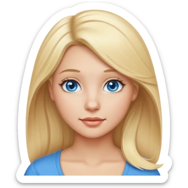 Beautiful curved girl with blonde hair sticker