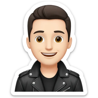 Happy Male Music Singer with black leather jacket sticker