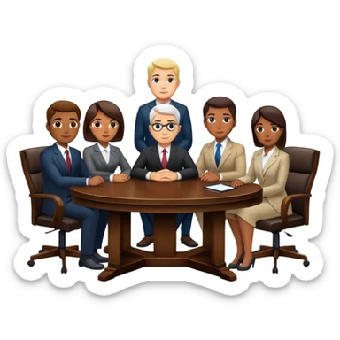 executive committee sitting at a table sticker