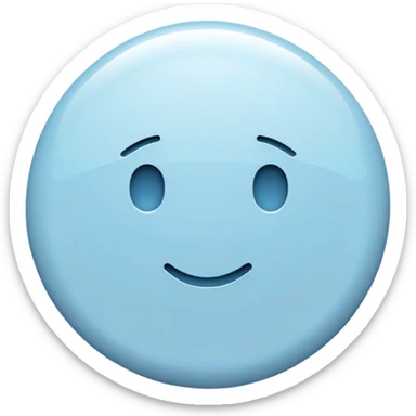 round pastel blue button with slight shine sticker