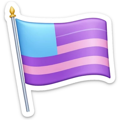 I want a flag, I want the first stripe at the very top of the flag to be pink 🩷. The middle stripe will be the color purple 💜. And finally the bottom stripe will be the color blue 💙. Only those three colors in that exact order. sticker
