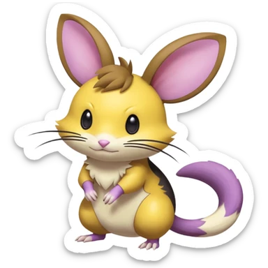 Rattata-Dedenne-Emolga-Minccino-Purrloin-Fakemon-hybrid-creature (full body) sticker