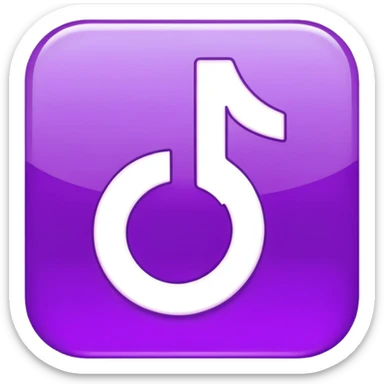 Purple and Cian Symbol of TikTok app sticker