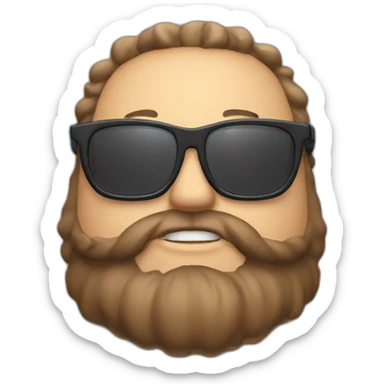 Fat boy Beard glasses playing drums sticker