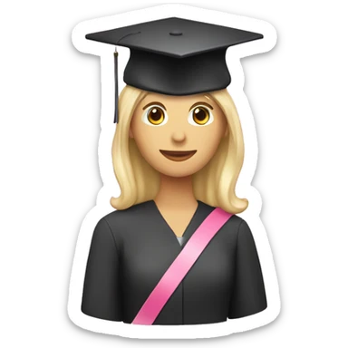 further education in HR style with Mortarboard pink sticker