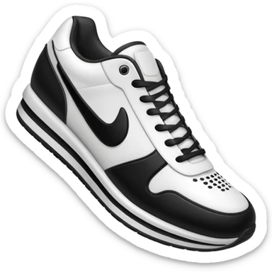 3D Apple-style emoji of a sneaker pressing on the ground, leaving a clear shoe print under it. Rounded, glossy, smooth, soft shadows, white background.

 sticker