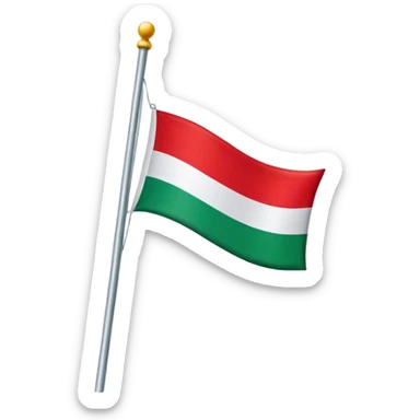 “A flag with a red top, a white stripe in the middle, and a green bottom.” sticker