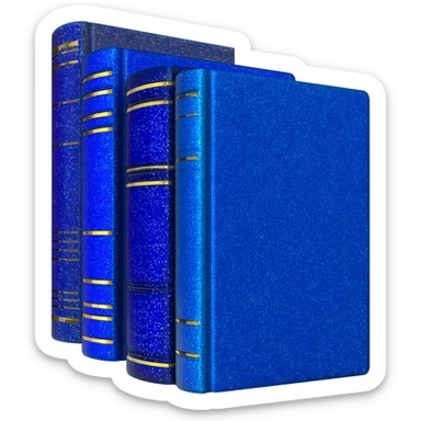 books cobalt glittery sparkle sticker