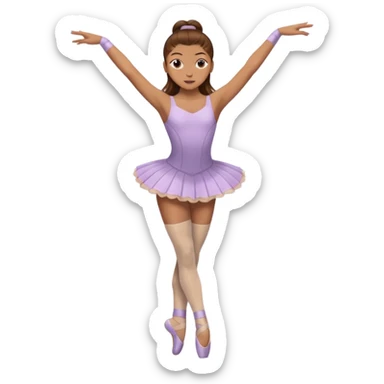 Ballet dancer in over the knee socks, leotard and long brown hair sticker