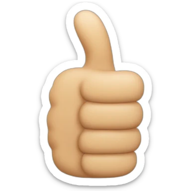 thumbs up with very long thumb sticker