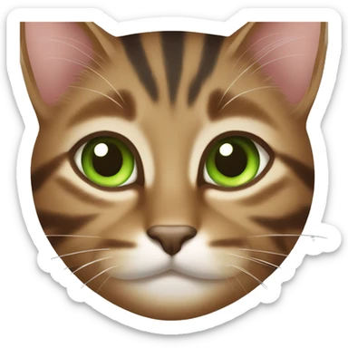 brown female tabby cat with green eyes  sticker