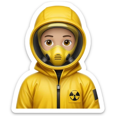 character in yellow hazmat  sticker