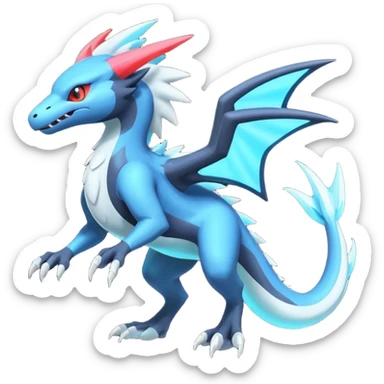 Neon Vibrant Pulsating Trail-glowing Chromatic Trico-Absol-Salamence-Salandit-Silvally-fusion-hybrid sticker