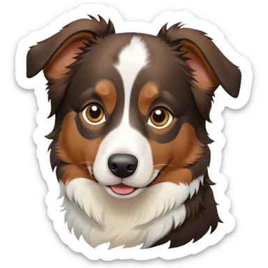 A black brown and white Australian shepherd sticker