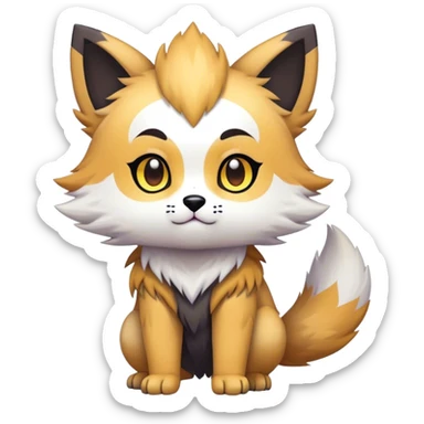  High quality Cute Cool Kawaii edgy Chibi Fur-Sona Colorful Fakemon Full Body, facial markings sticker