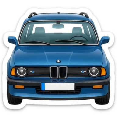 Make the car blue, keep the original style, no background. sticker