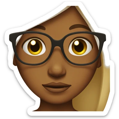 Brown girl with glasses crying sticker