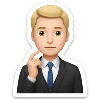 man's head with a thoughtful expression, job seeking theme sticker