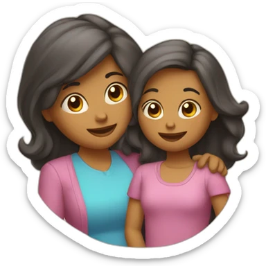 Mother father two daughters sticker