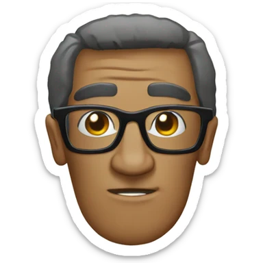 Easter island with nerd glasses sticker