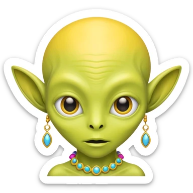 alien living in desert, very colorful, accessories, just face  sticker