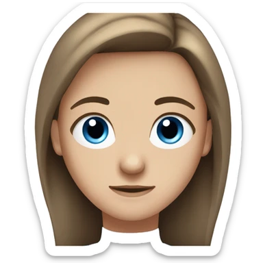 16 year old teenager who has brown hair and blue eyes sticker