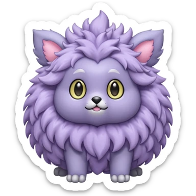 Purloin-Espurr-Rocruff-Fakémon-hybrid-creature (full body)  sticker