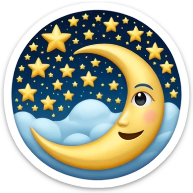 Luna con estrellas y un infinito sticker