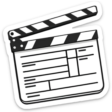 extreme minimalism clapperboard, single line drawing, barely recognizable outline sticker