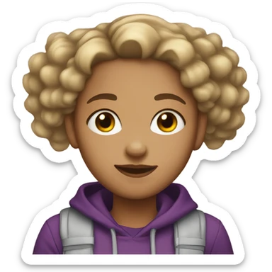 Light skin teenage girl  sticker
