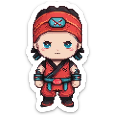 ninja with a red headband sticker