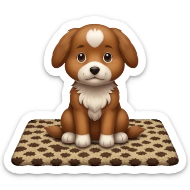 Make a cute brown dog i a carpet sticker