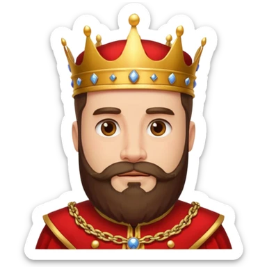 bearded  uncrowned king  red  ROYAL outfit sticker