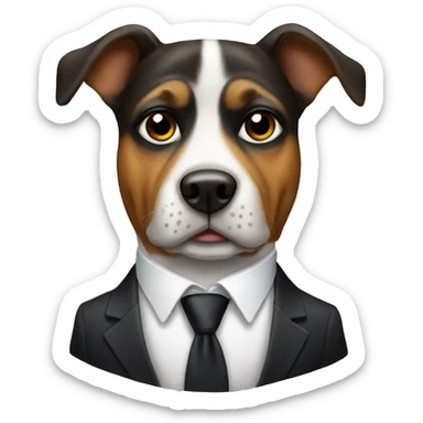 dog wearing a formal suit sticker