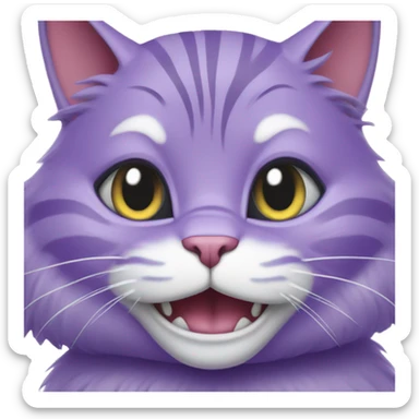 purple cat with a big smile alice in wonderland sticker