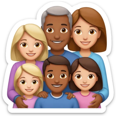 peut tu me cree une image dune famille de 5 papa maman 3 fille enfant sticker