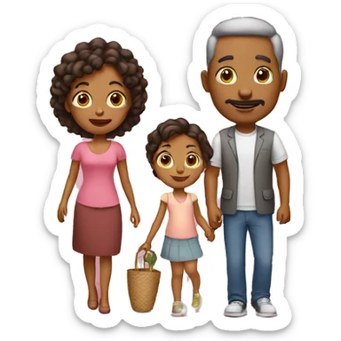 Papa-mama-hija sticker