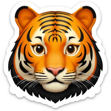 Emoji de um tigre em pe para a esquerda (tigre sem cor nenhuma todo preto) sticker