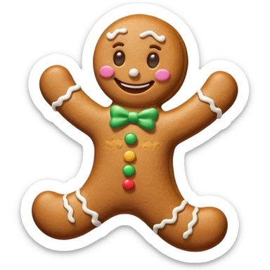 gingerbread man with bitten off leg sticker
